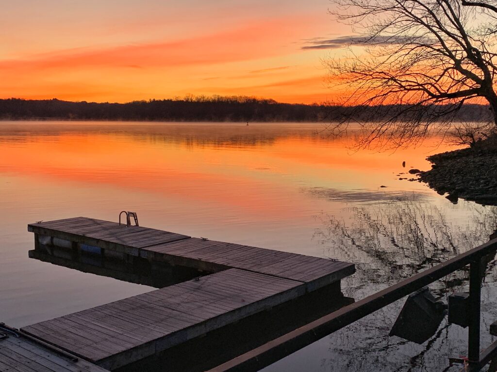 Sunrise over Hudson River.